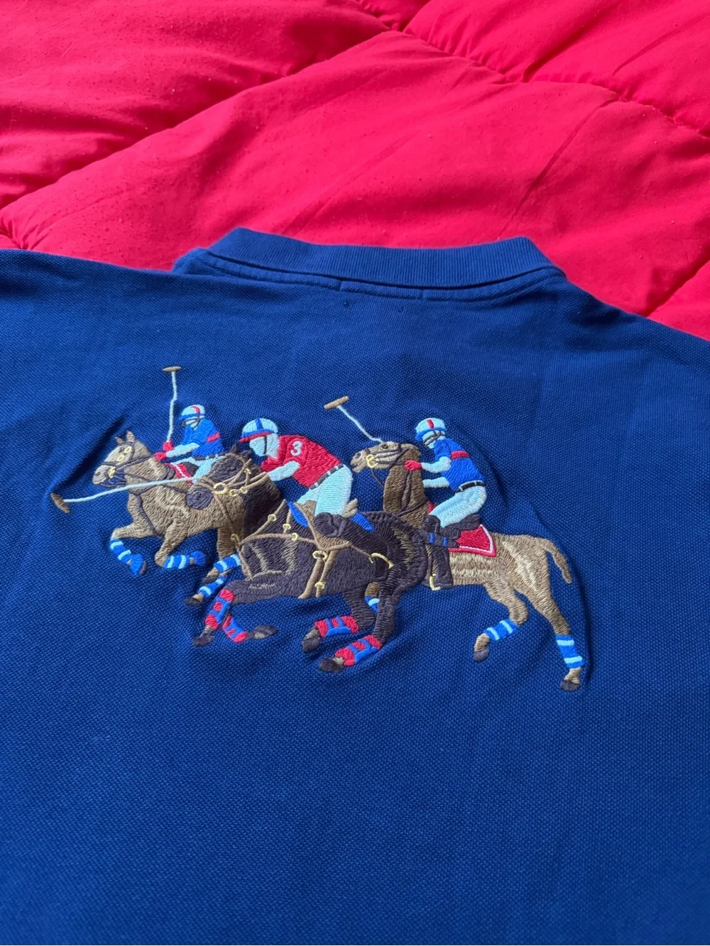 Polo by Ralph Lauren Navy Embroidered Triple-Pony Polo